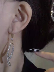 Inlay Stone Fishtail Earrings