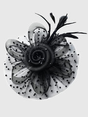 Fancy Net Yarn With Feather Bead Tea Party Hats