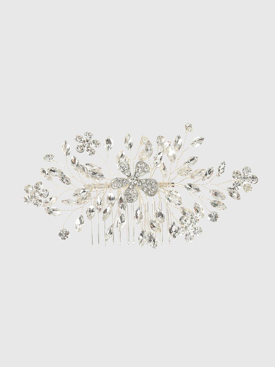 Alloy Stone Flower Hair Comb Headpieces