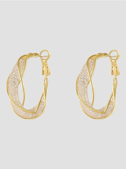 Missord Mesh Cutout Round Earrings