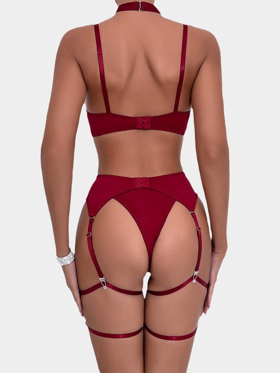 Sexy Garter Hollow Sexy Lingerie Four-piece Set