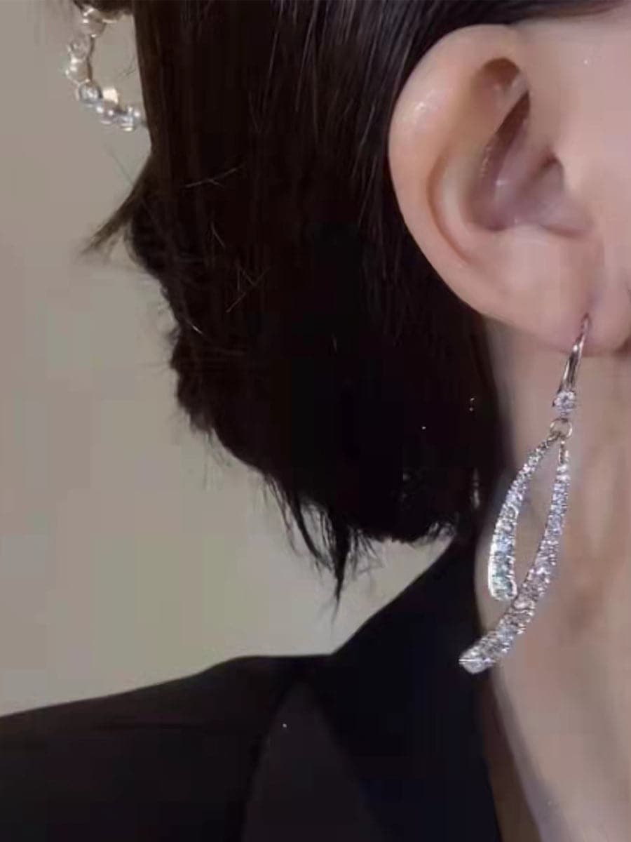 Inlay Stone Fishtail Earrings