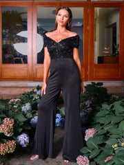 V-neck Panel Stylish Jumpsuits
