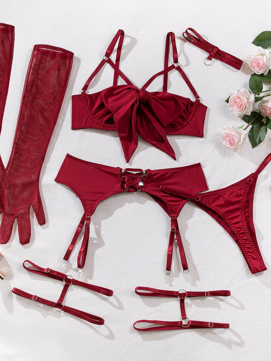 Sexy Garter Hollow Sexy Lingerie Four-piece Set