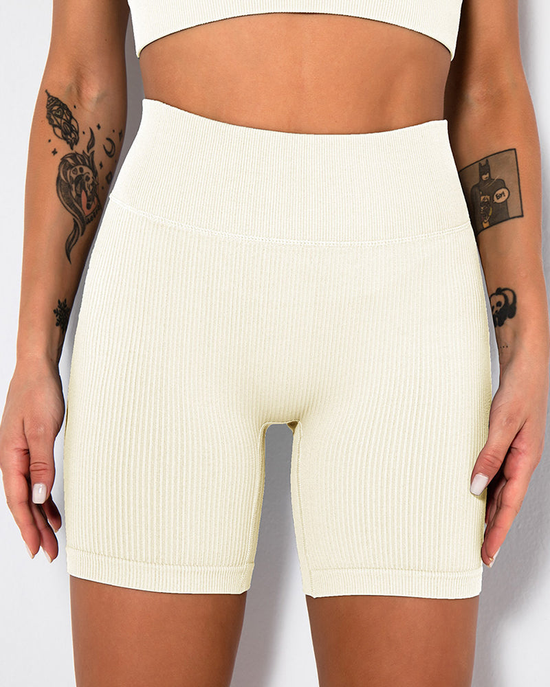 High Waist Fitness Pants Sports Running Yoga Shorts