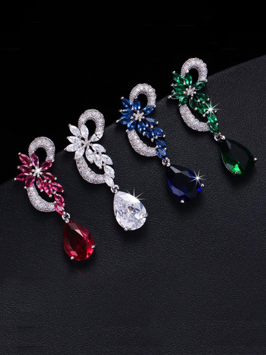 Missord Pear Cut Cubic Zirconia Drop Earrings