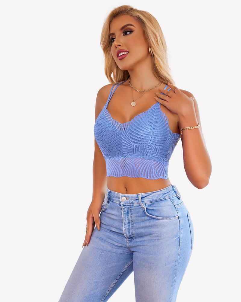 V Neck Racerback Crop Top