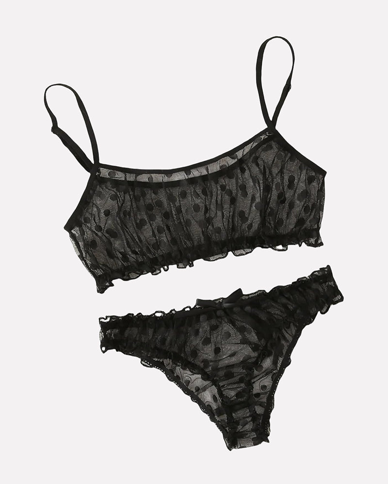 Mesh Lingerie Bra and Panty Set