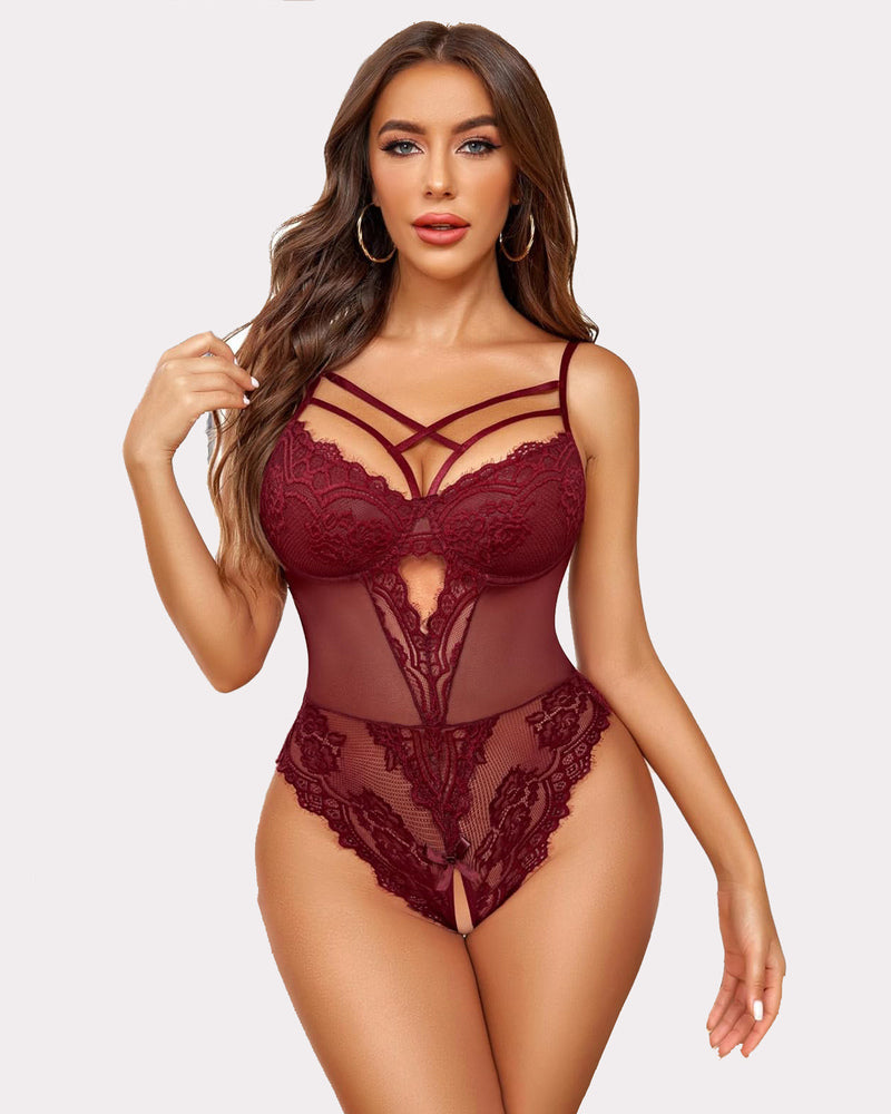 FLace Crotchless Bodysuit