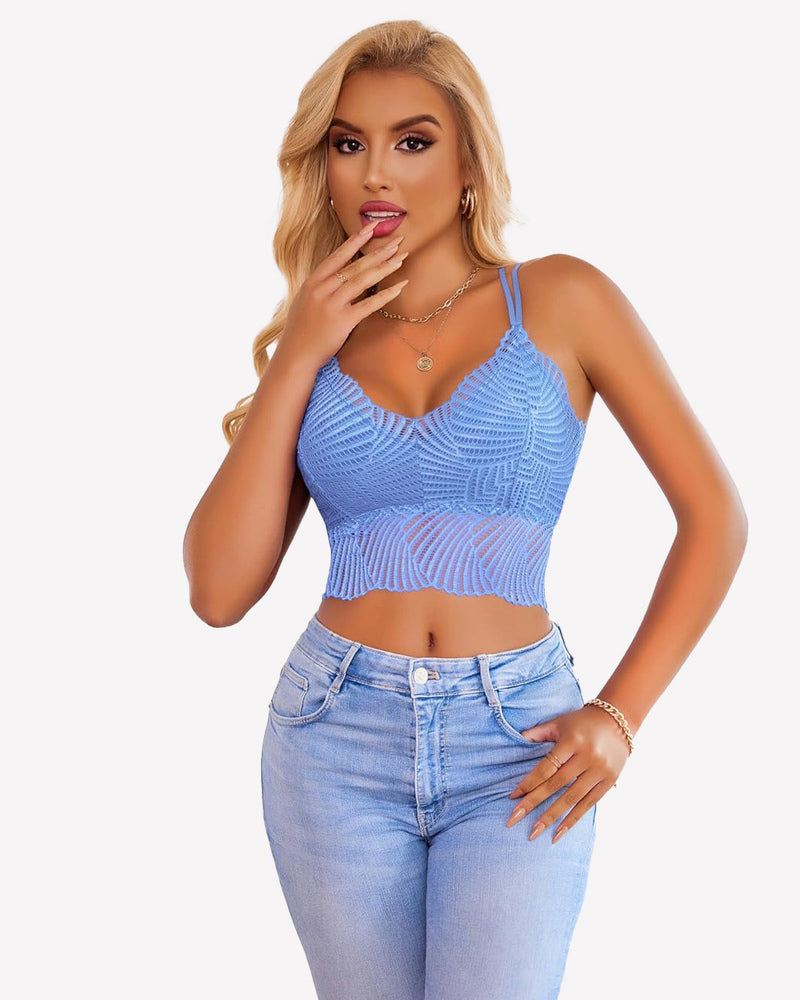 V Neck Racerback Crop Top