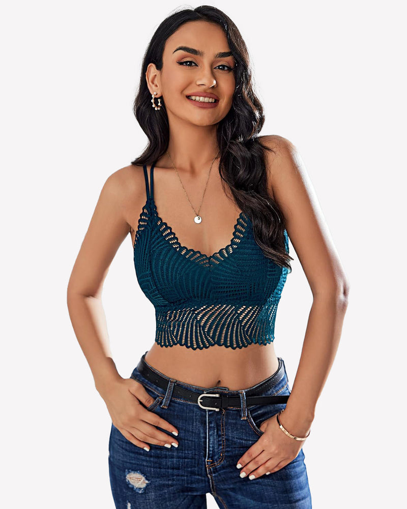 V Neck Racerback Crop Top