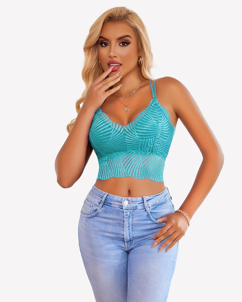 V Neck Racerback Crop Top