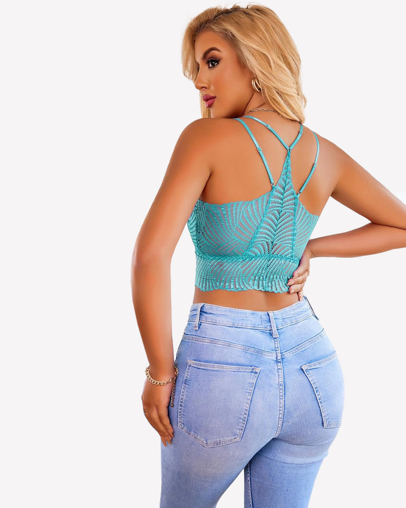 V Neck Racerback Crop Top