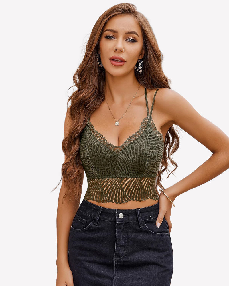 V Neck Racerback Crop Top
