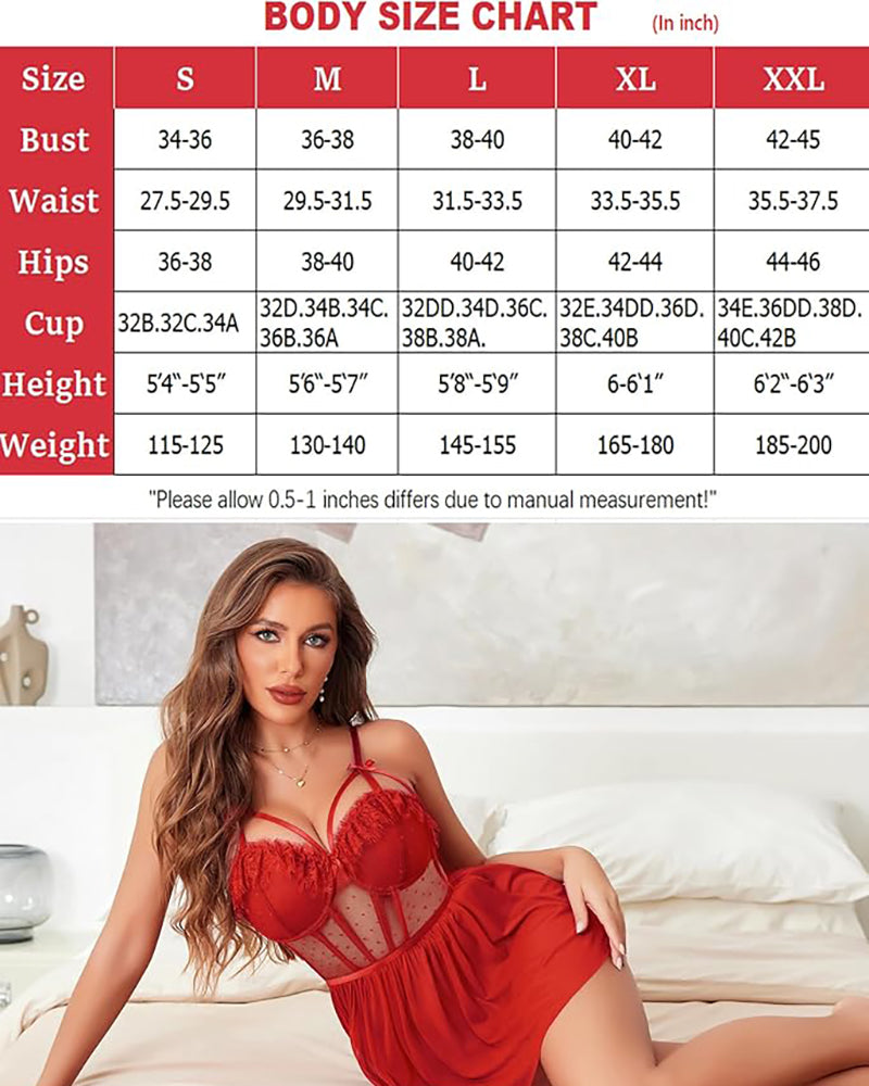 Mesh Chemise Lace Push Up Nightgown