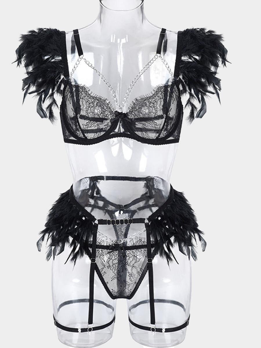 Lace Plumage Bra Set
