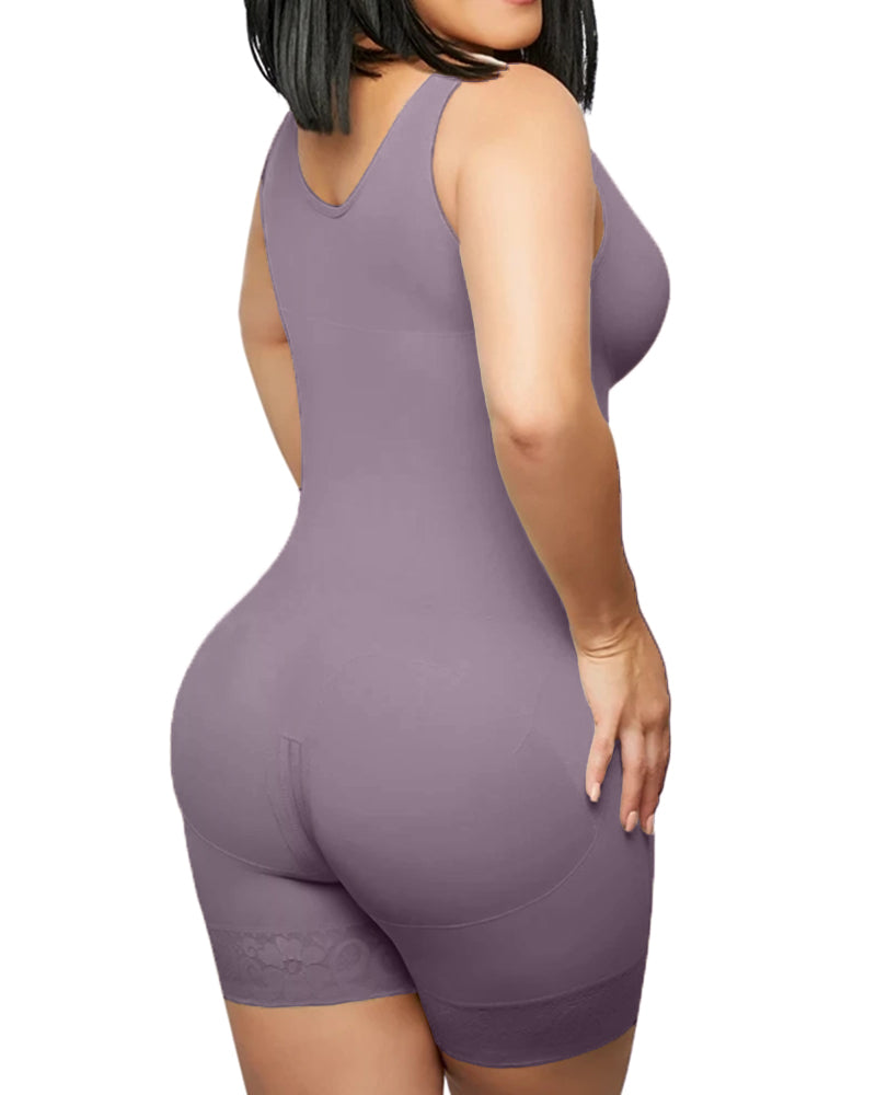 Compression Control Abdomen Buttoned Fitness Bodysuit