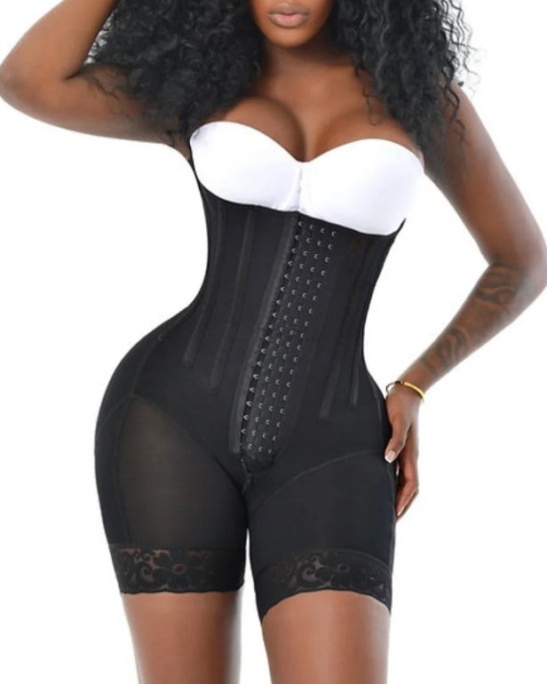 Steel Bones Tummy Control Open Bust Body Shaper
