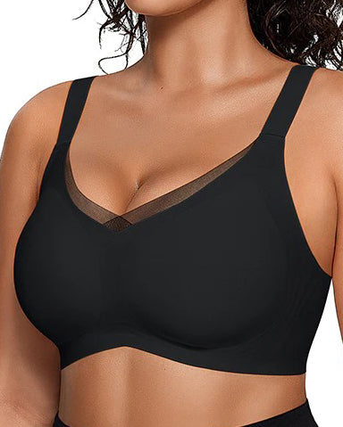 Mesh V-Neck Comfort Shaping Bra