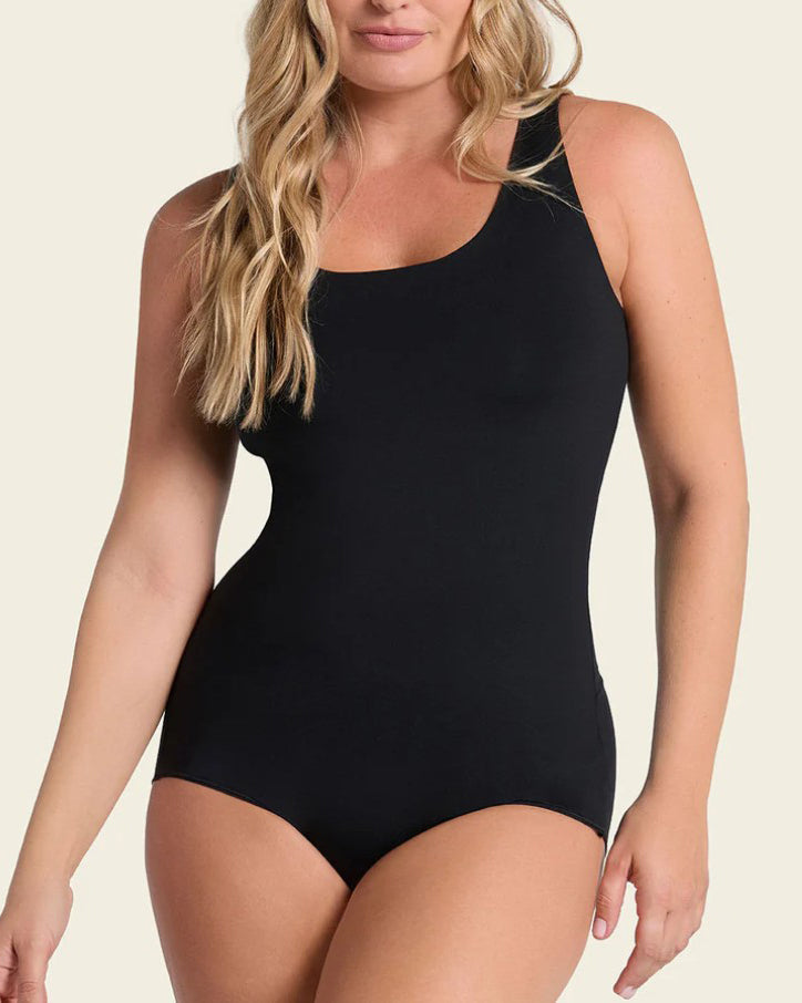 Wide Strap Seamless Tummy Control Slimming Thong Bodysuit