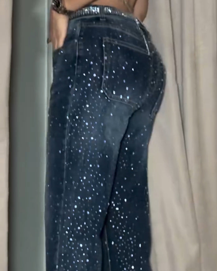 Sparkling Rhinestone Jeans