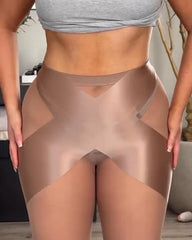 Sheer Mesh Butt Lifter Mid-Length Leggings