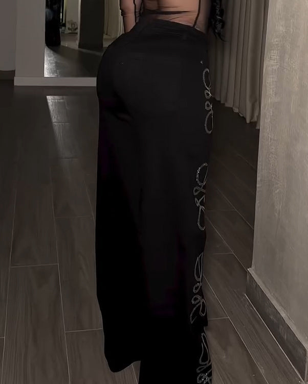 Shiny Straight Leg Jeans