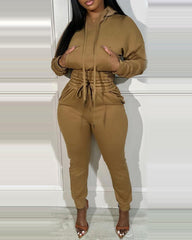 Casual Hoodie Two-Piece Set