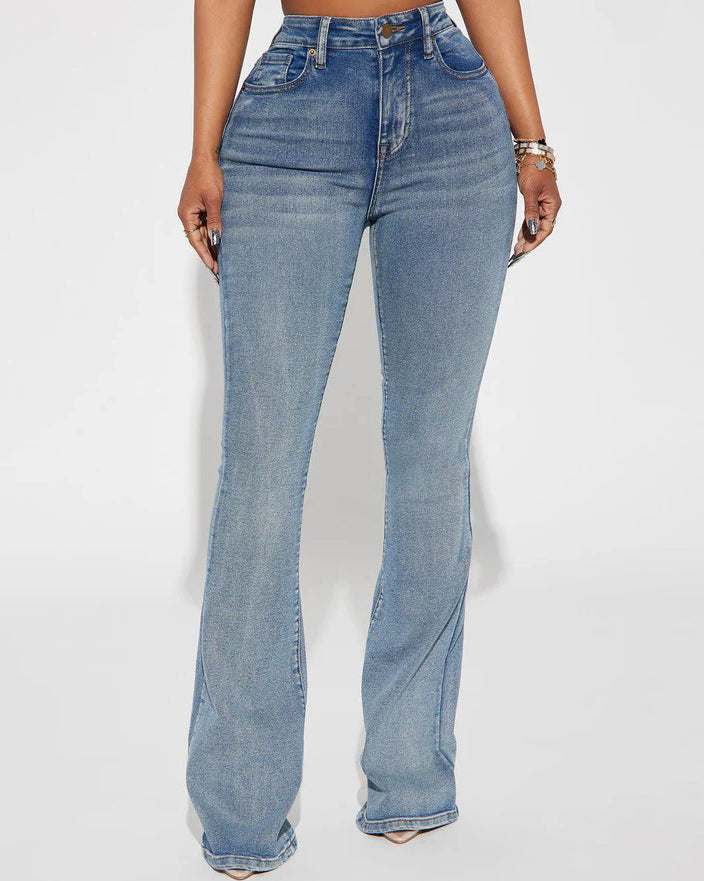 High-Rise Butt-Lifting Skinny Flared Jeans
