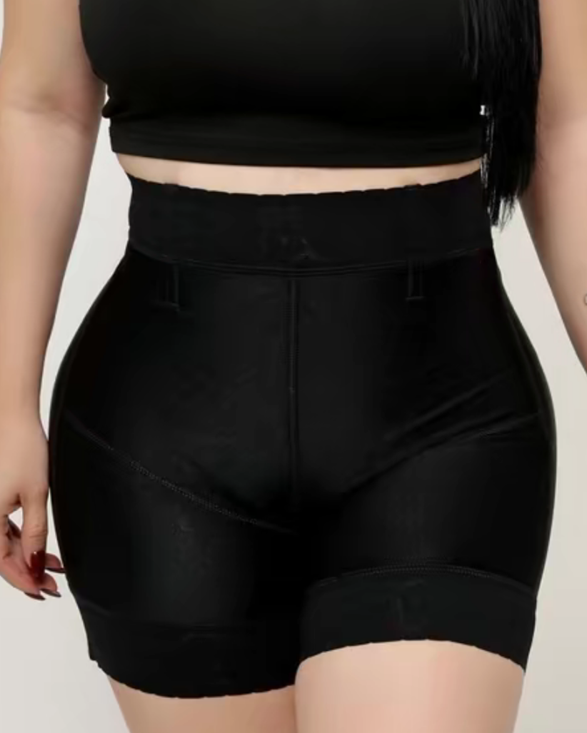 Lace-Trimmed Shiny Shaping Shorts
