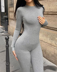 Tight-Fitting Ribbed Slimming Jumpsuit