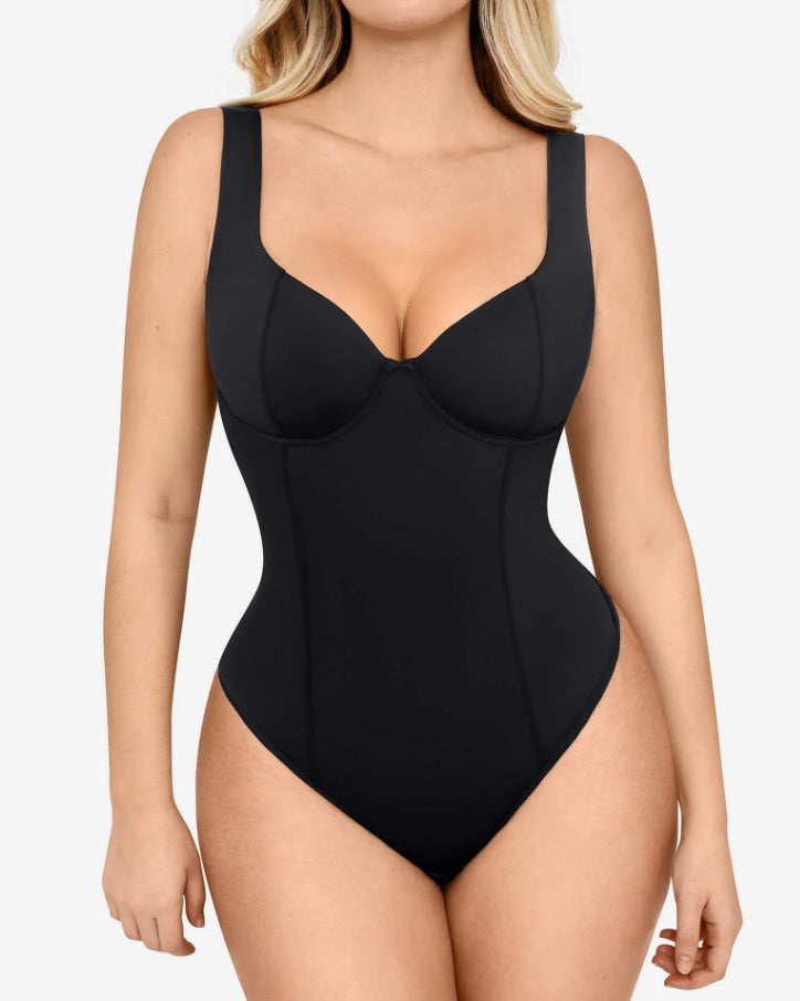 V-Neck Tummy Controlling Bodysuit