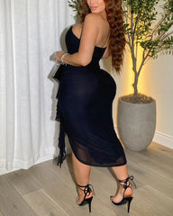 Bandeau Mesh Slimming Dress