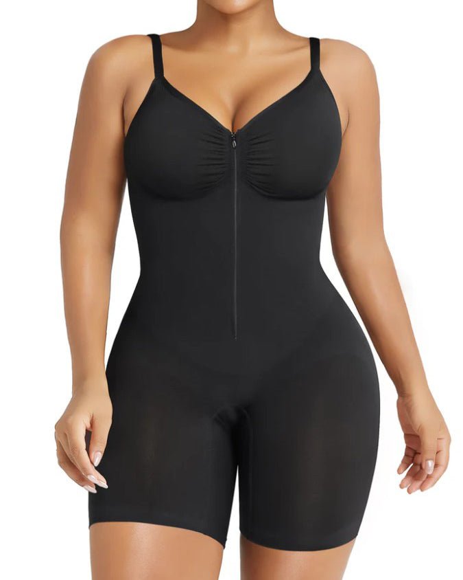 Seamless Front Zipper Tummy Control Full Body Shapewear