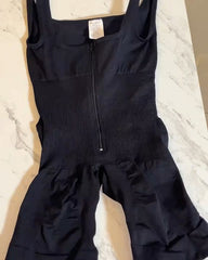 Open Chest Front Zip Seamless Shapewear