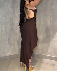 Side-Slit Off-Shoulder Sparkling Bodycon Dress