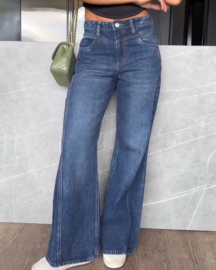High-Rise Slimming-Fit Wide-Leg Jeans