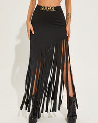 Tassels Slim-Fit Skirt
