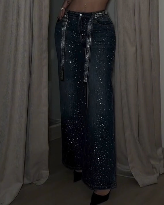 Sparkling Rhinestone Jeans