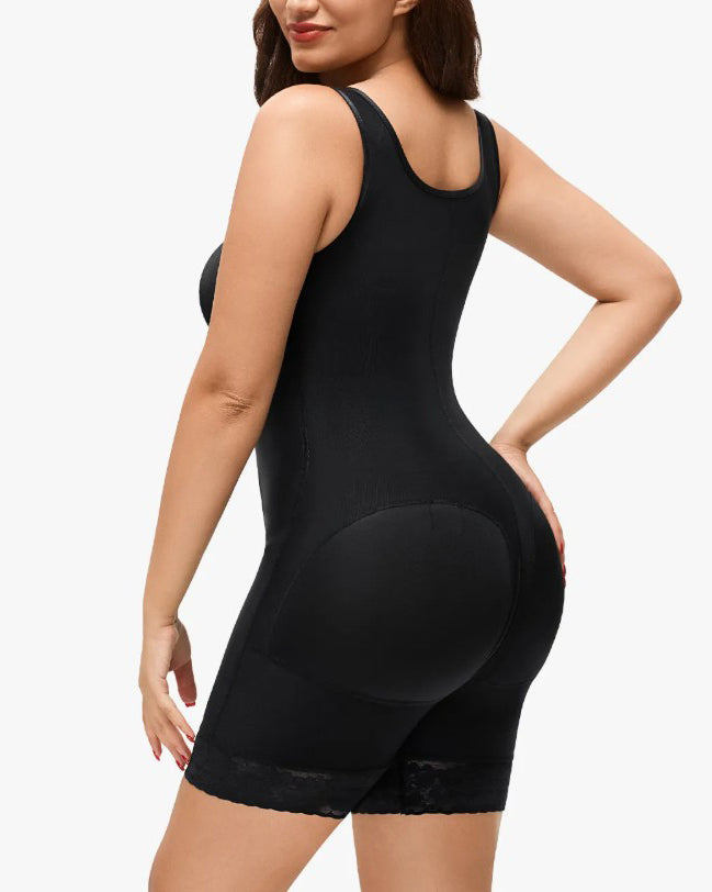 Wide Straps Hourglass Tummy-Sculpt Hook Eye Body Shaper