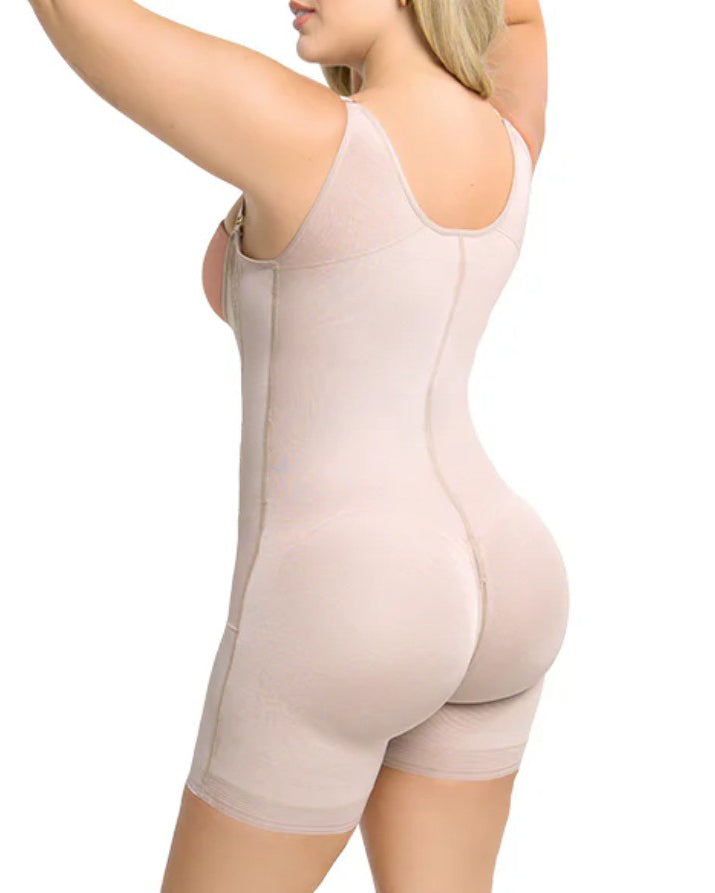 Tummy-Control Lace Hook-and-Eye Body Shaper