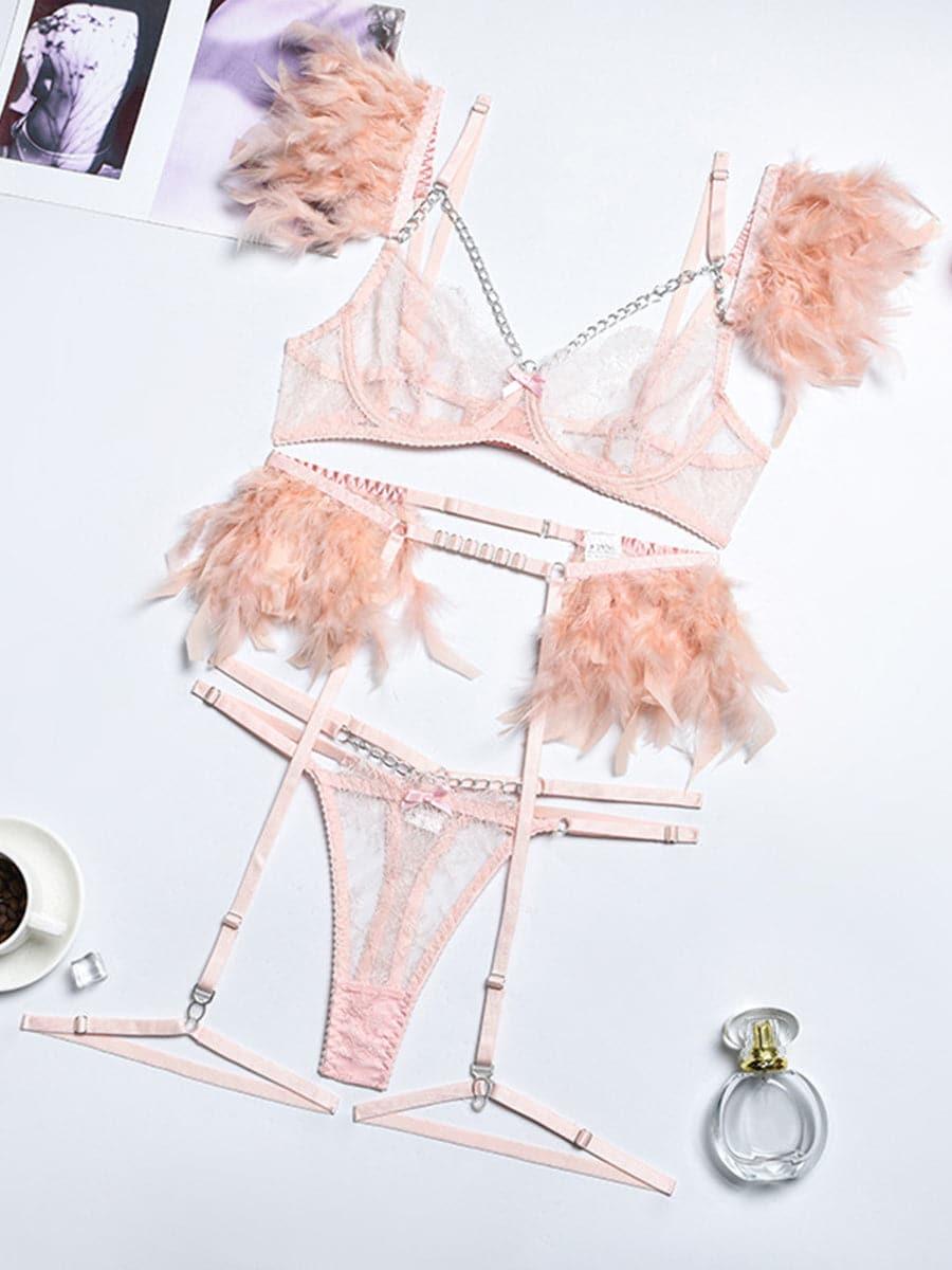 Lace Plumage Bra Set
