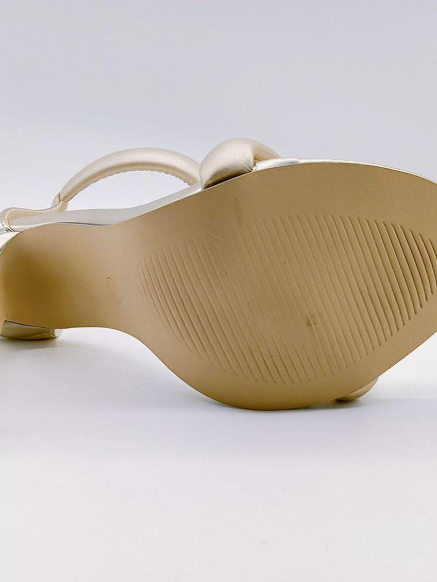 Simple One-Strap Gold Stiletto High Heels