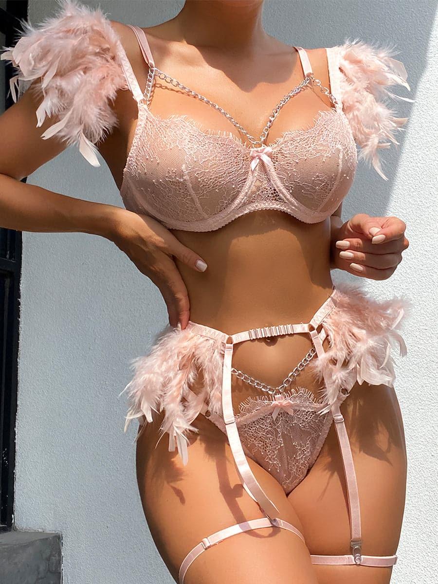 Lace Plumage Bra Set