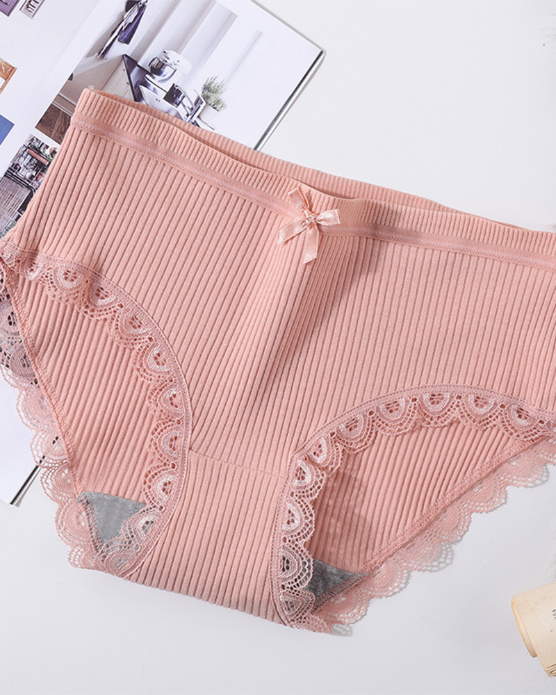 Cotton Ribbed Mid-Rise Briefs
