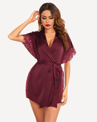Satin Eyelash Lace Kimono