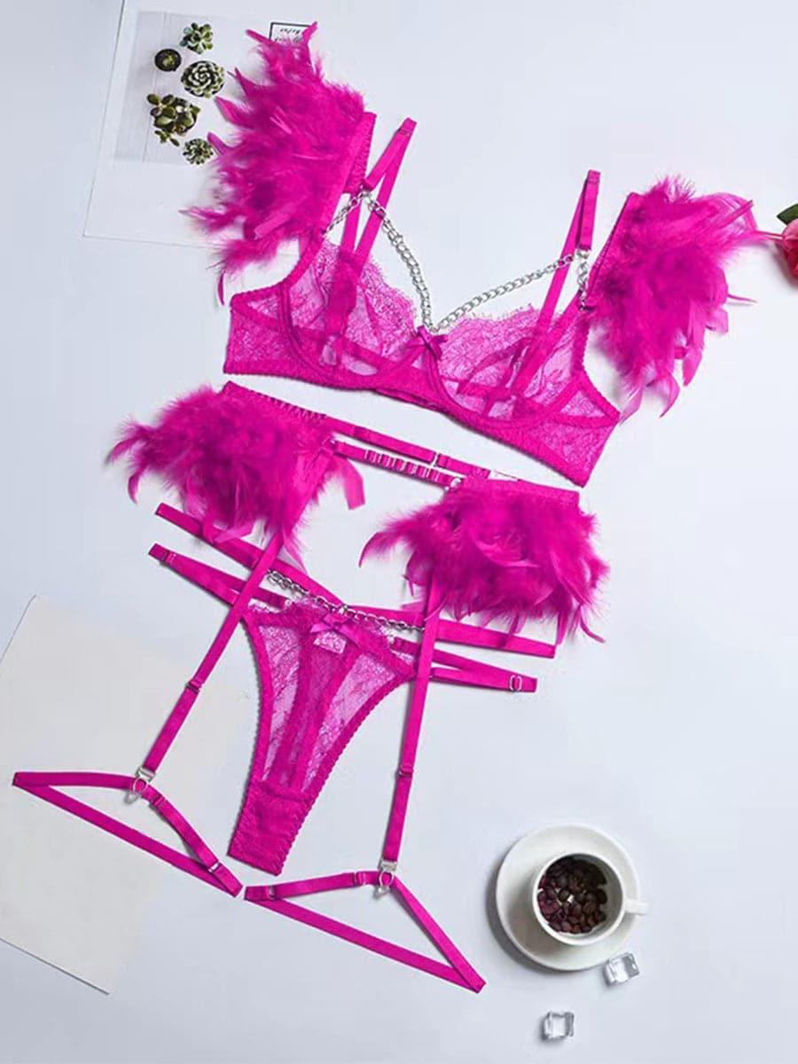 Lace Plumage Bra Set