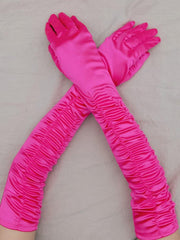 Satin Long Wedding Party Gloves