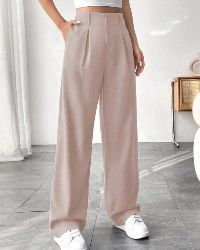 Slim Wide-Leg Suit Pants