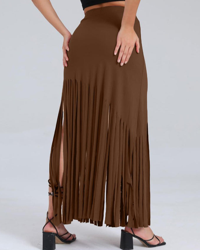 Tassels Slim-Fit Skirt